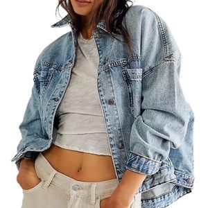 Free People Opal Swing Denim Jacket in Blue